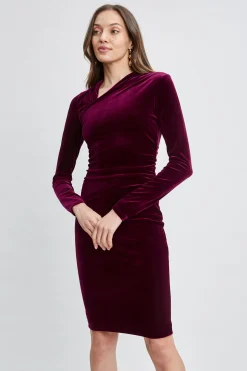 Elie Tahari Dresses & Jumpsuits|Suiting-Asymmetric Ruched Velvet Dress