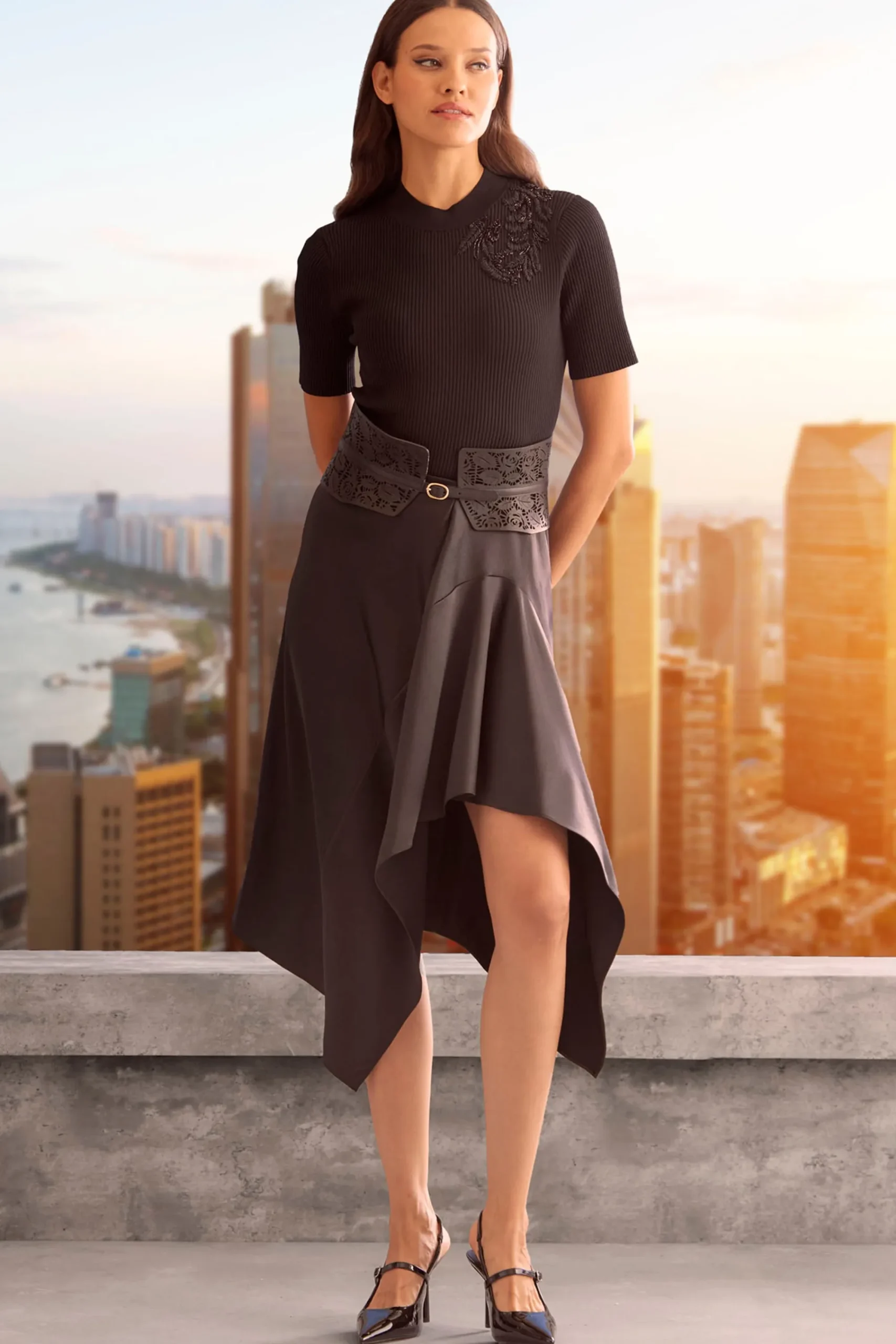 Elie Tahari Tops & Sweaters|Suiting-Beaded Rib Sweater