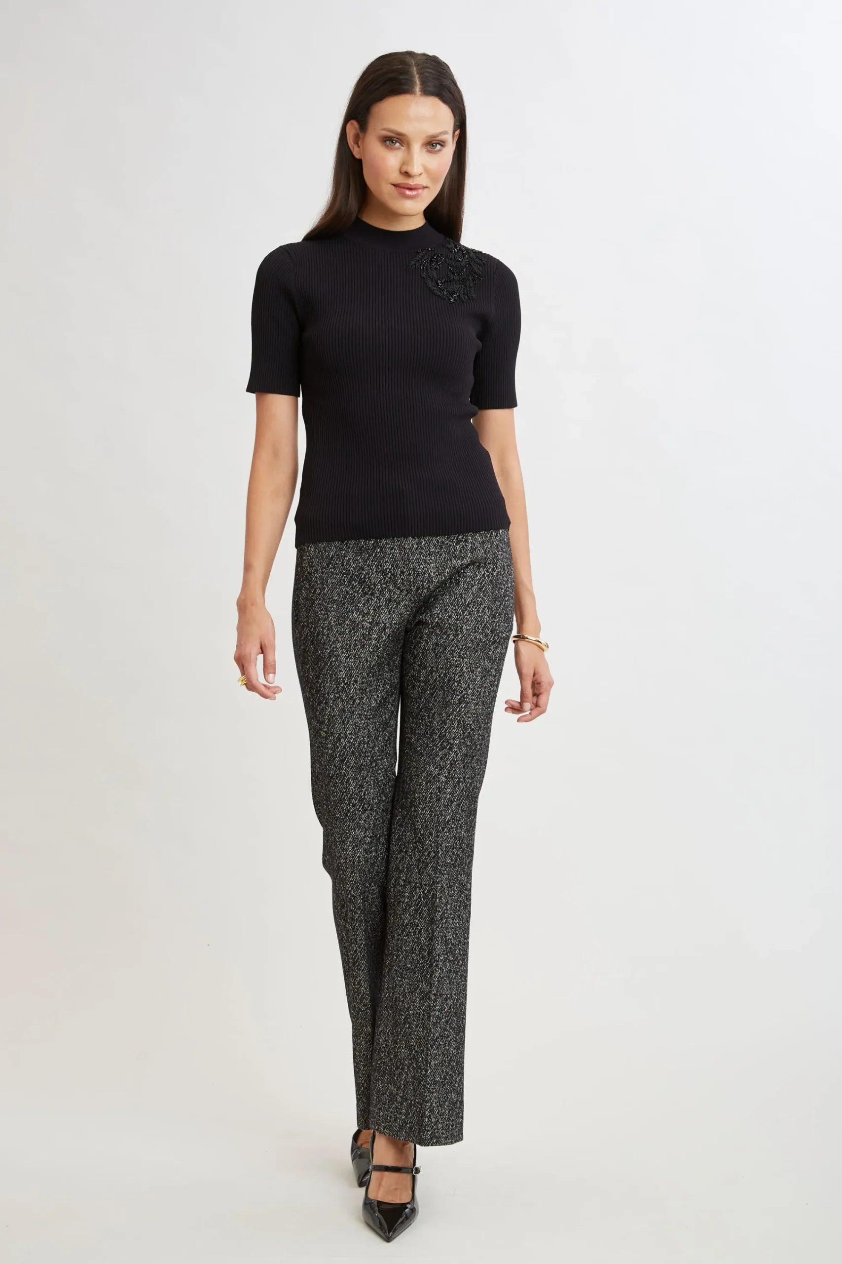 Elie Tahari Tops & Sweaters|Suiting-Beaded Rib Sweater