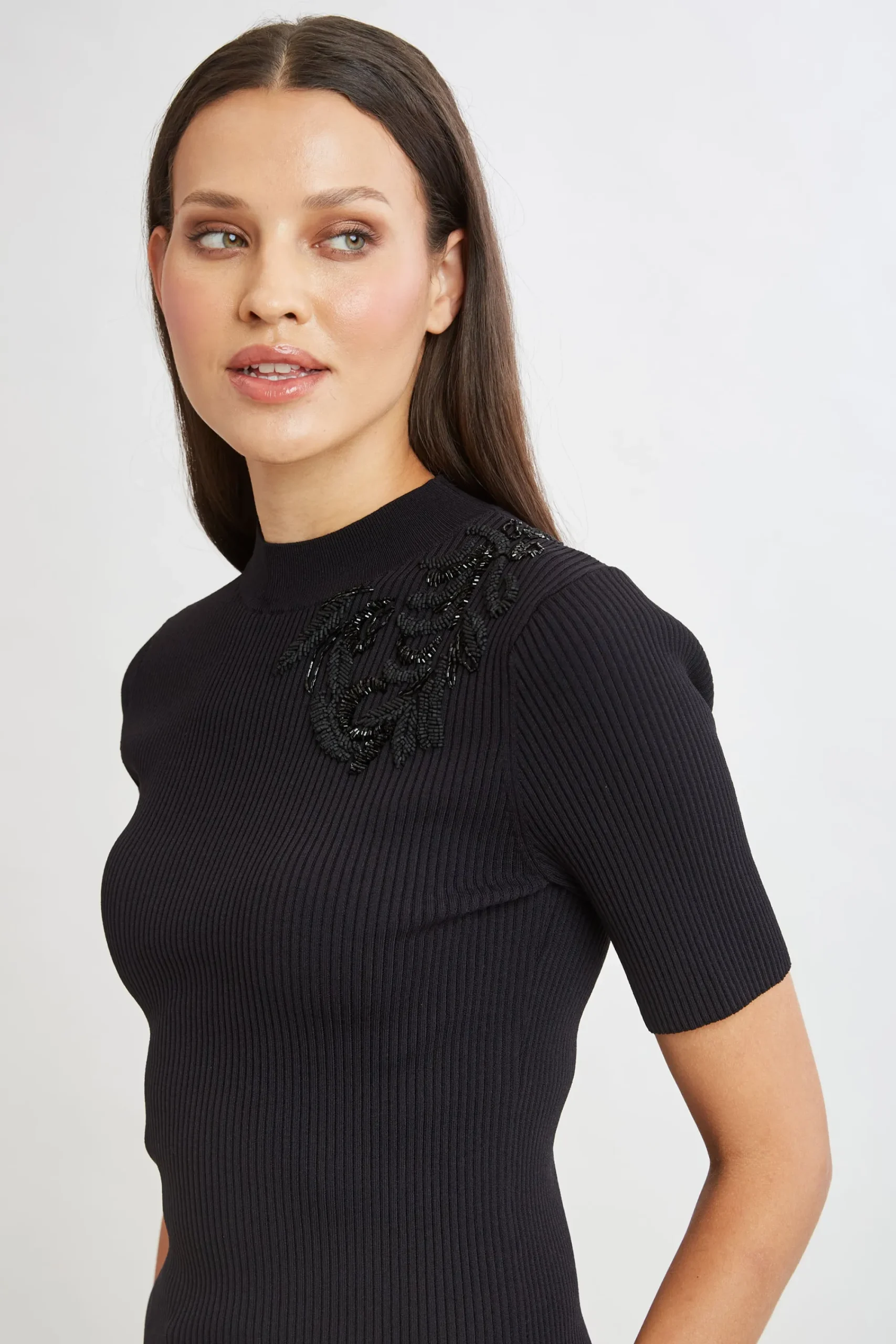 Elie Tahari Tops & Sweaters|Suiting-Beaded Rib Sweater