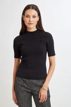 Elie Tahari Tops & Sweaters|Suiting-Beaded Rib Sweater