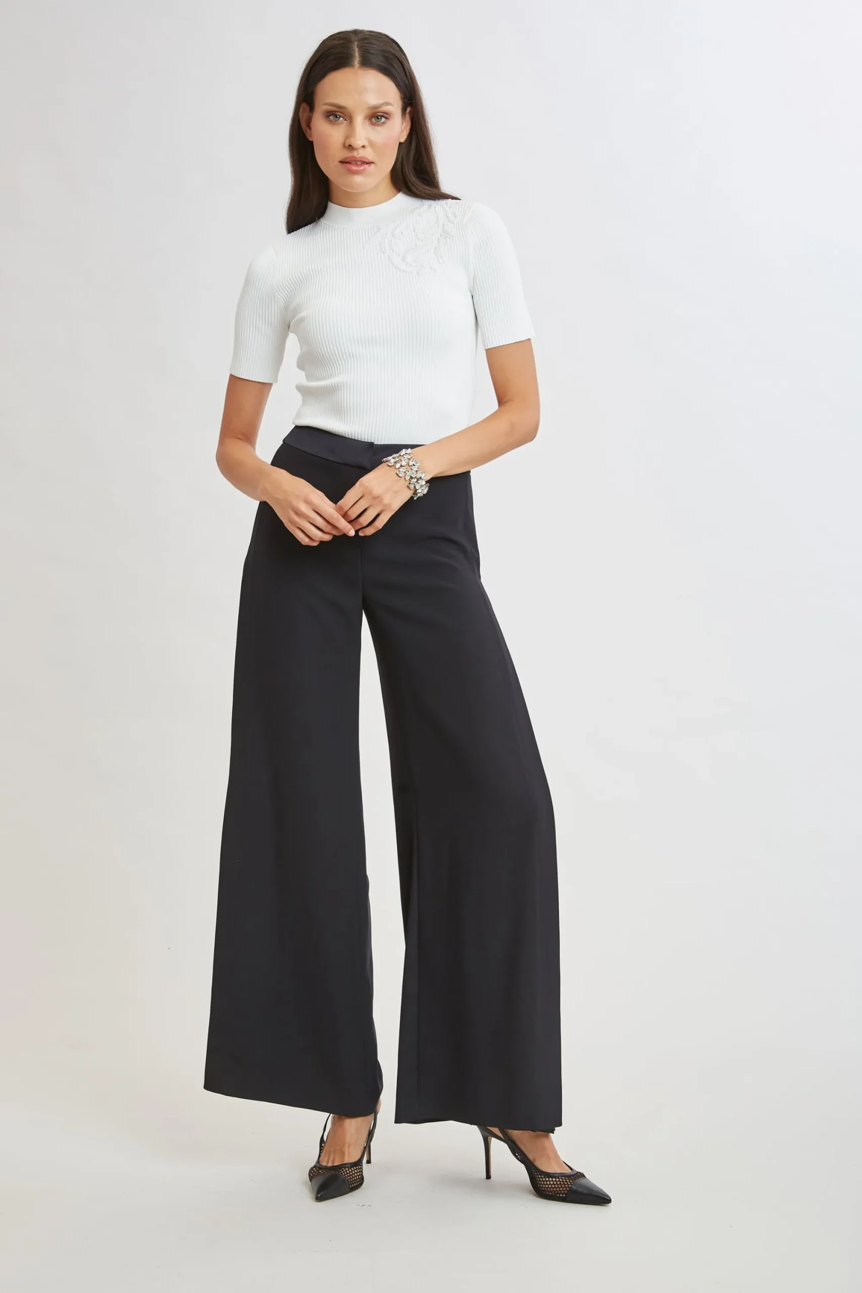 Elie Tahari Tops & Sweaters|Suiting-Beaded Rib Sweater