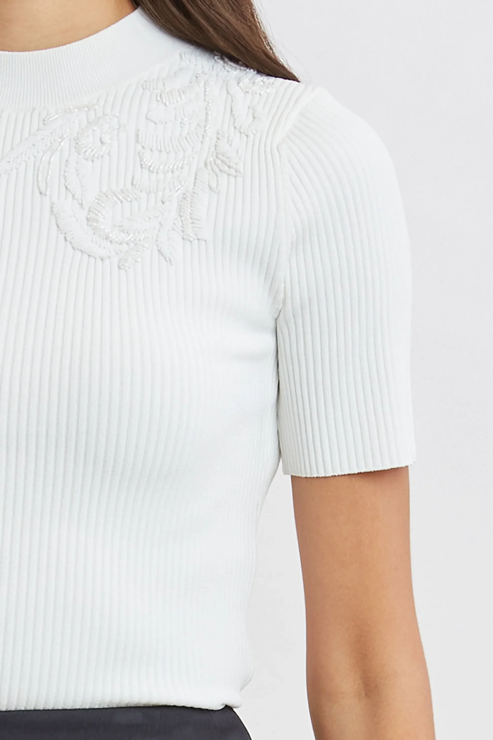 Elie Tahari Tops & Sweaters|Suiting-Beaded Rib Sweater