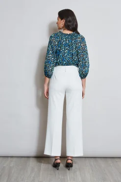 Elie Tahari Bottoms-Belted Crepe Pant