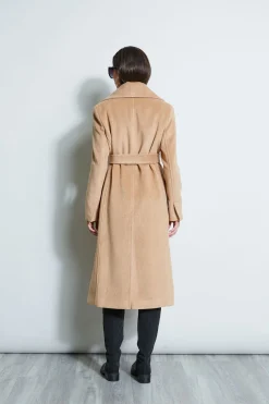 Elie Tahari Coats-Brushed Wrap Maxi Coat