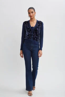 Elie Tahari Tops & Sweaters-Burnout Velvet Cardigan