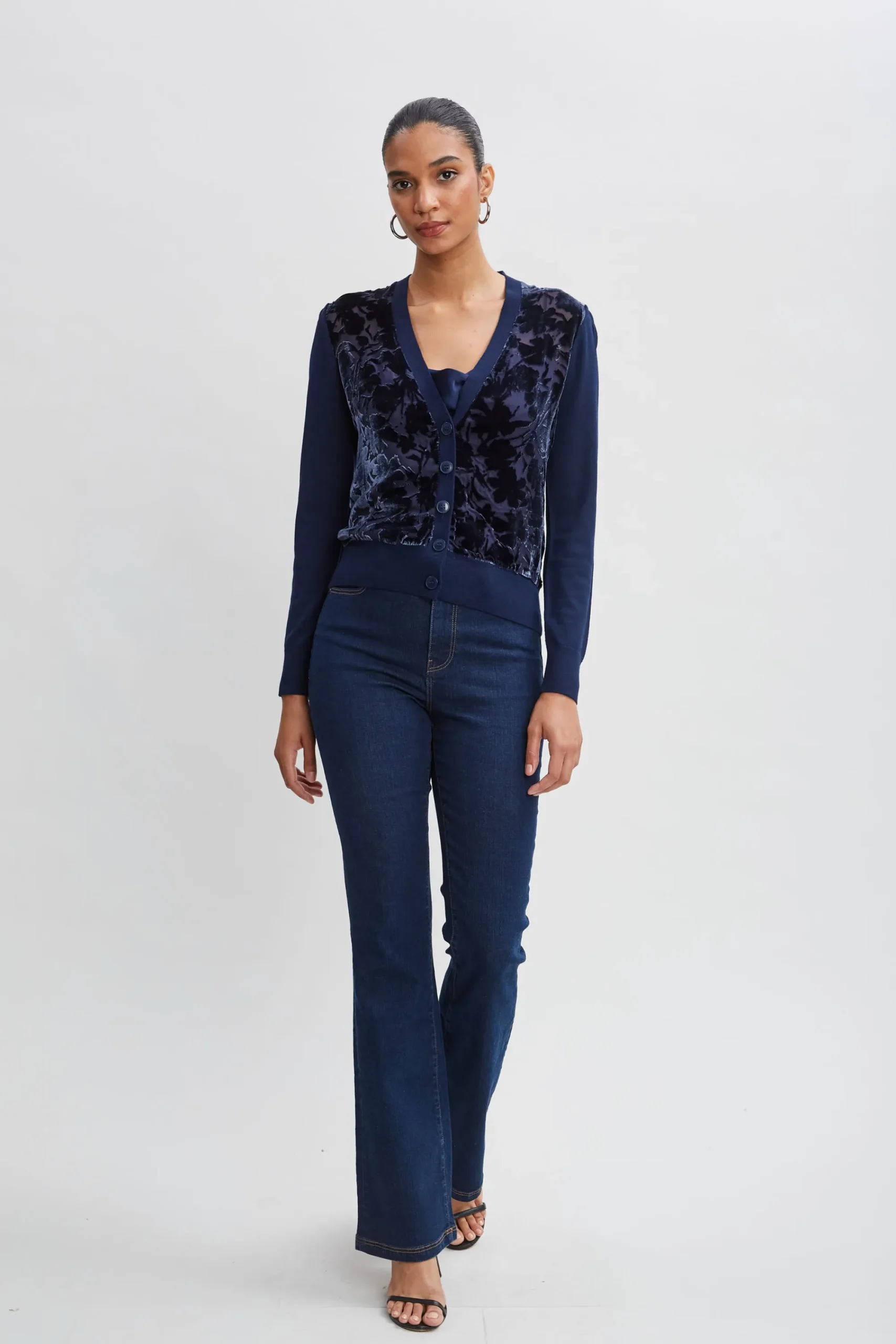 Elie Tahari Tops & Sweaters-Burnout Velvet Cardigan