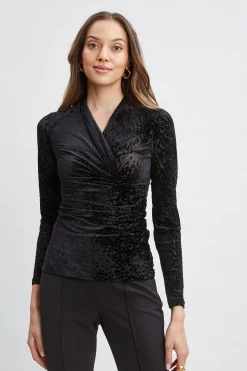 Elie Tahari Tops & Sweaters-Burnout Velvet Ruched Knit