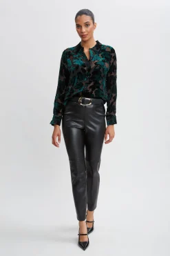 Elie Tahari Tops & Sweaters-Burnout Velvet Shirt