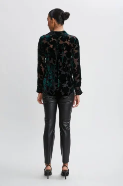 Elie Tahari Tops & Sweaters-Burnout Velvet Shirt