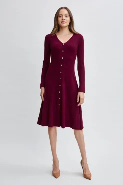 Elie Tahari Dresses & Jumpsuits|Long Sleeve Dresses-Cashmere Fit & Flare Dress