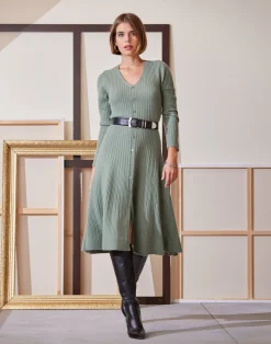 Elie Tahari Dresses & Jumpsuits|Long Sleeve Dresses-Cashmere Fit & Flare Dress