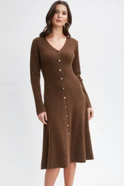 Elie Tahari Dresses & Jumpsuits|Long Sleeve Dresses-Cashmere Fit & Flare Dress