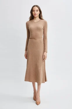 Elie Tahari Dresses & Jumpsuits-Cashmere Long Sleeve Belted Dress