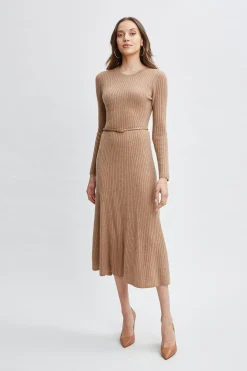 Elie Tahari Dresses & Jumpsuits-Cashmere Long Sleeve Belted Dress