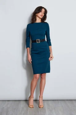 Elie Tahari Dresses & Jumpsuits|Long Sleeve Dresses-Chain Belt Dart Dress