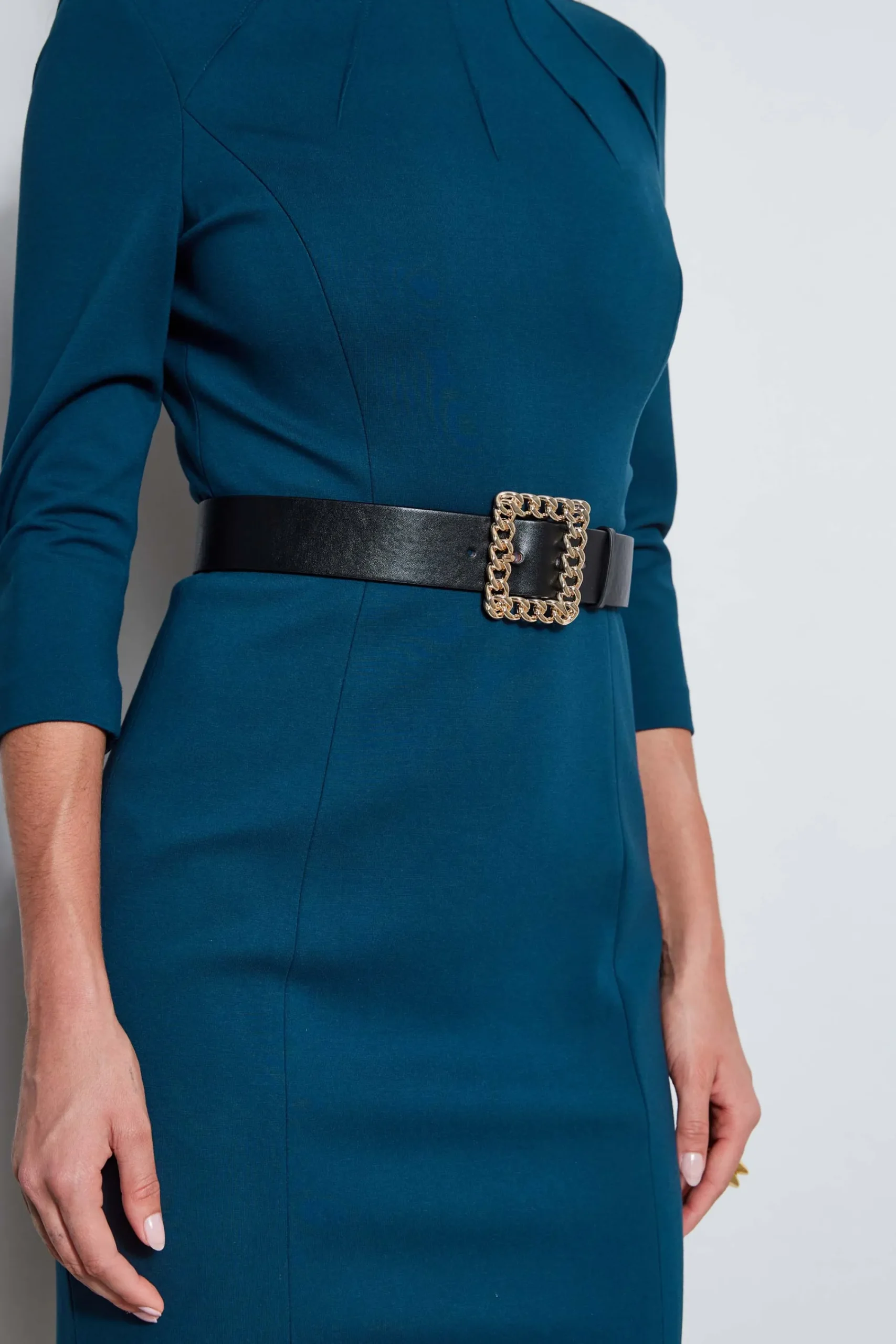 Elie Tahari Dresses & Jumpsuits|Long Sleeve Dresses-Chain Belt Dart Dress