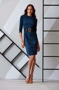 Elie Tahari Dresses & Jumpsuits|Long Sleeve Dresses-Chain Belt Dart Dress