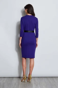 Elie Tahari Dresses & Jumpsuits|Long Sleeve Dresses-Chain Belt Dart Dress