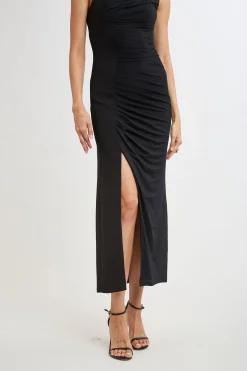 Elie Tahari Dresses & Jumpsuits|Sleeveless Dresses-Chain Detail Asymmetric Matte Jersey Dress