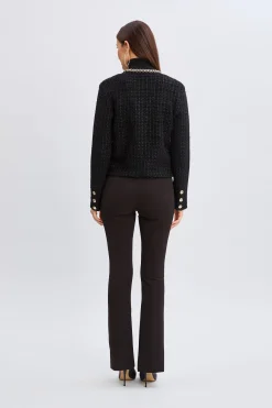 Elie Tahari Tops & Sweaters|Suiting-Chain Trim Metallic Cardigan