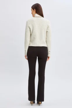 Elie Tahari Tops & Sweaters|Suiting-Chain Trim Metallic Cardigan