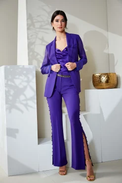 Elie Tahari Jackets & Blazers|Suiting-Chiffon Combo Crepe Blazer