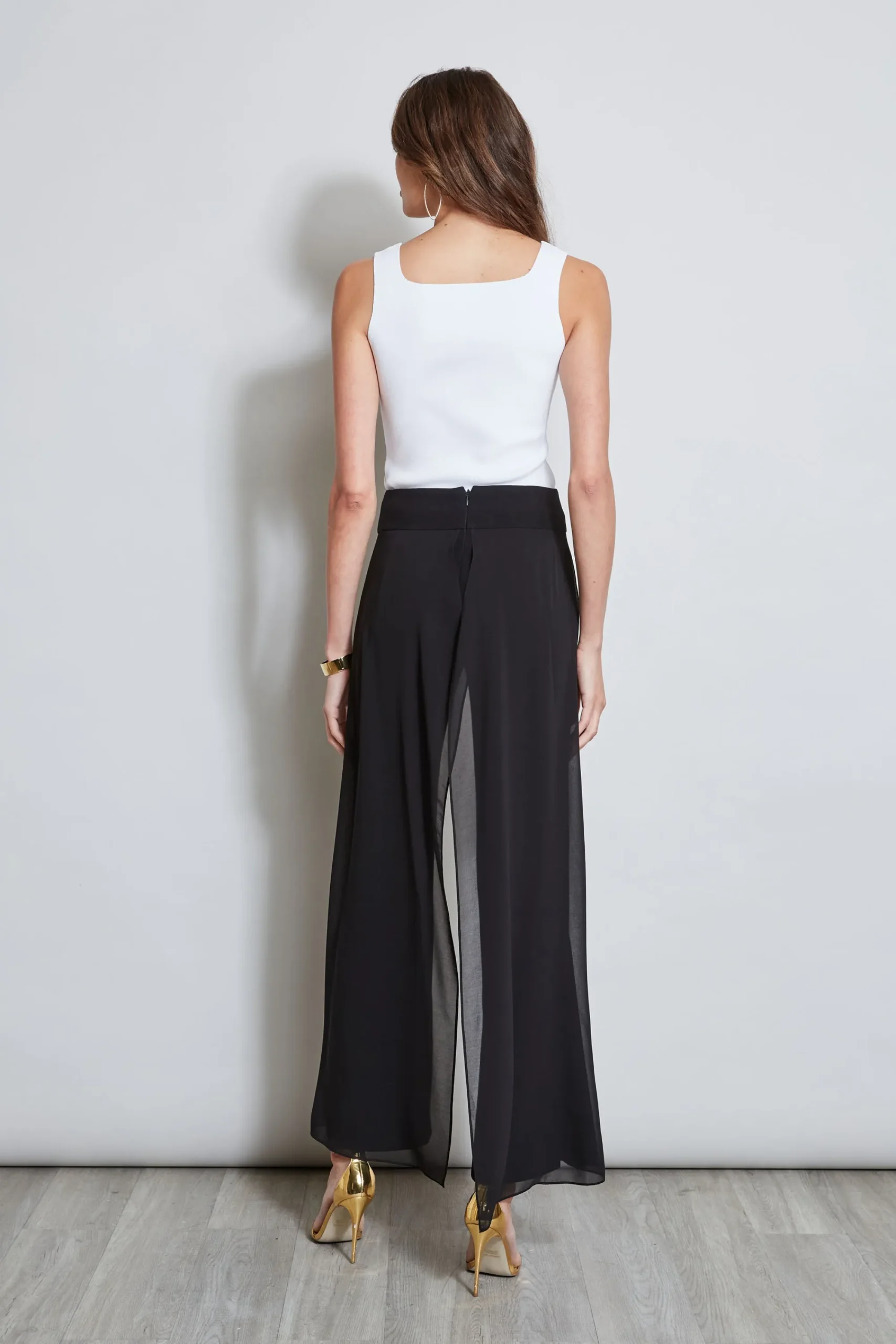 Elie Tahari Bottoms-Chiffon Panel Pant