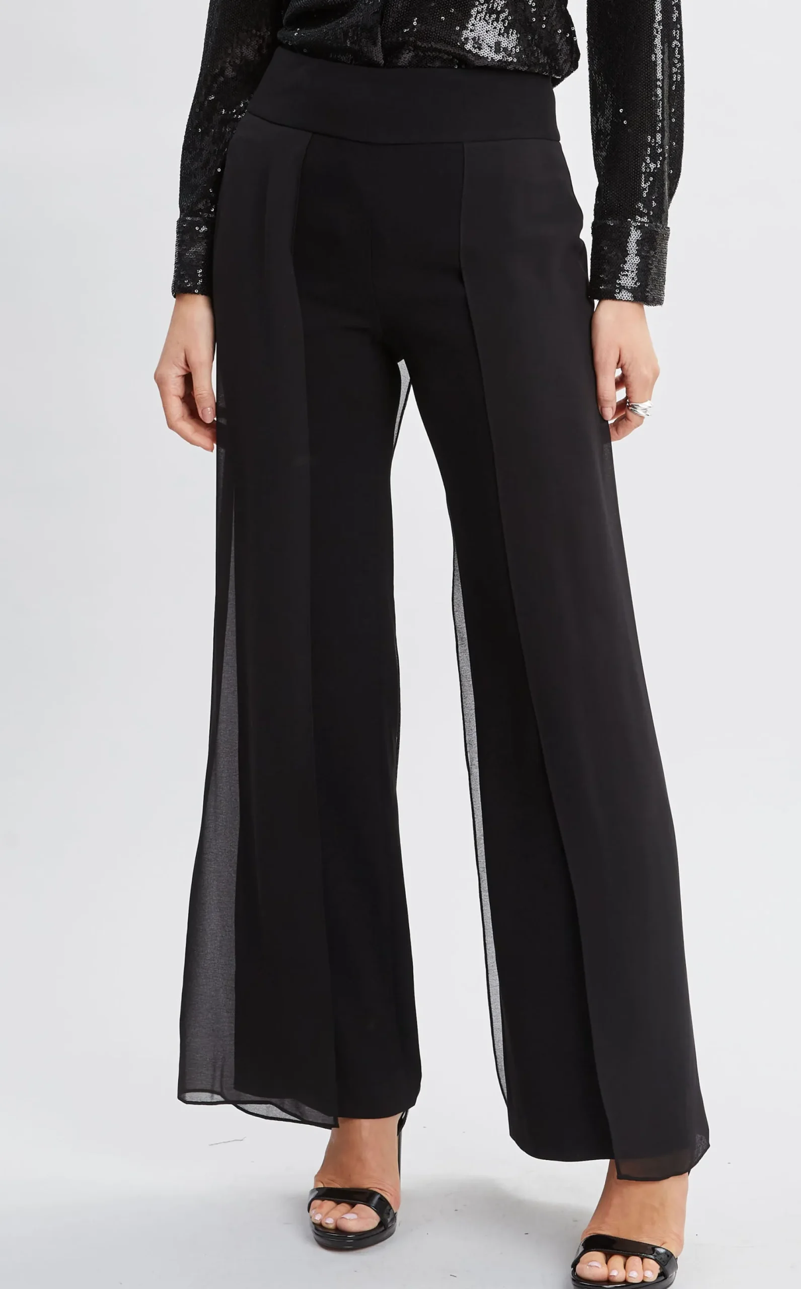 Elie Tahari Bottoms-Chiffon Panel Pant