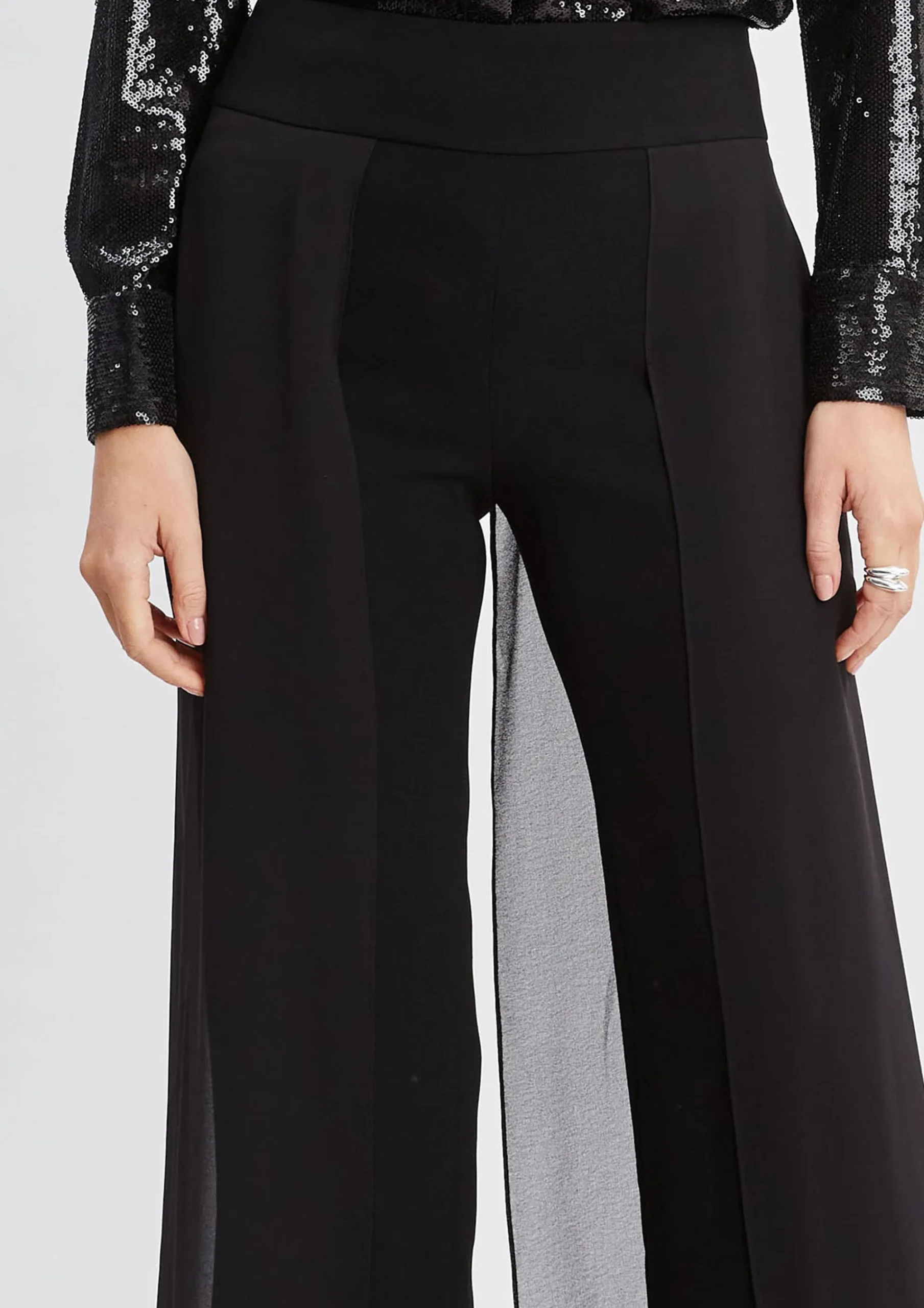 Elie Tahari Bottoms-Chiffon Panel Pant