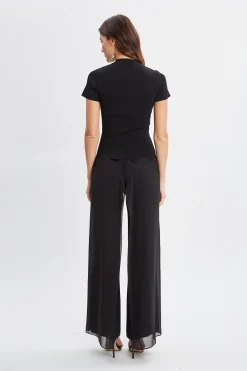 Elie Tahari Bottoms-Chiffon Panel Pant