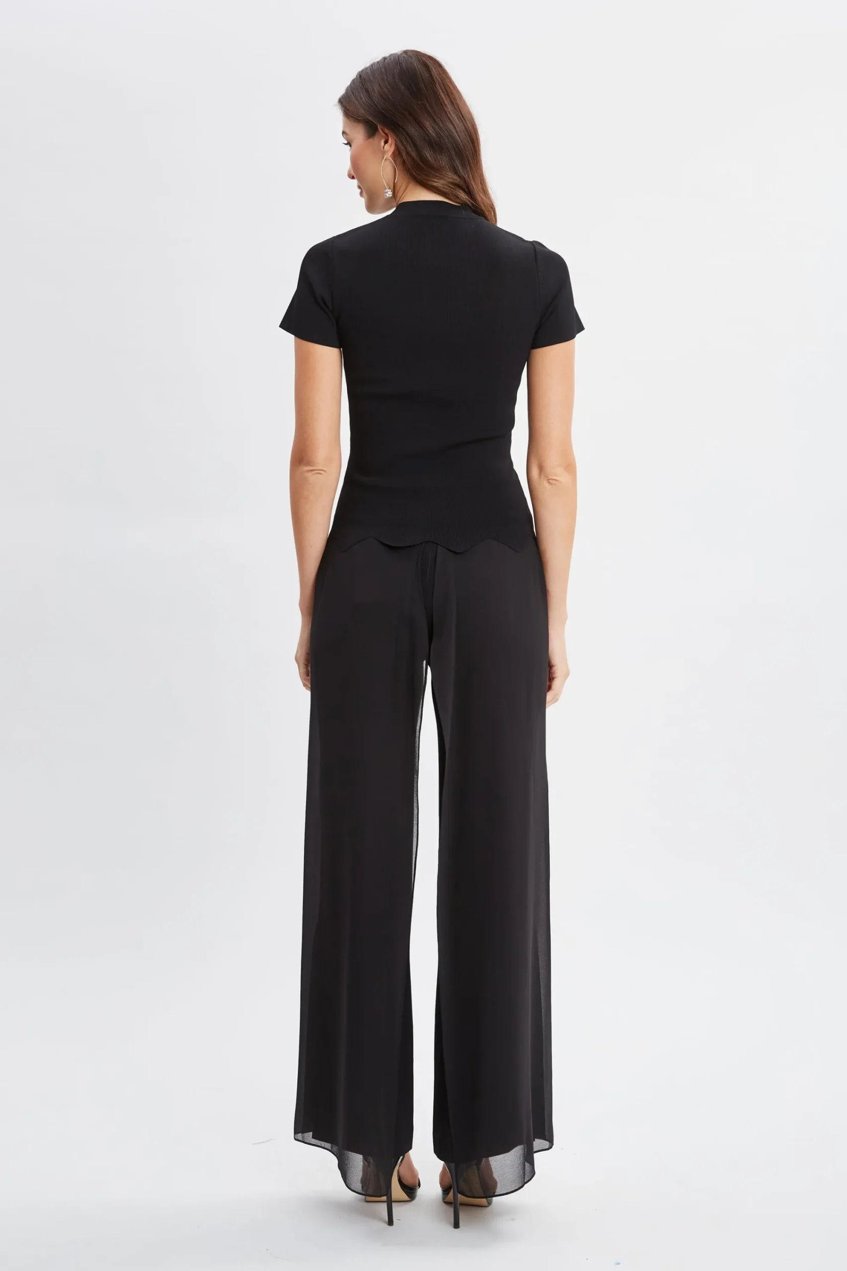 Elie Tahari Bottoms-Chiffon Panel Pant