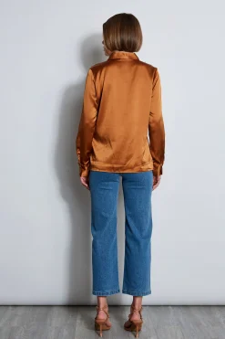 Elie Tahari Tops & Sweaters-Chiffon Ruffle Silk Satin Shirt