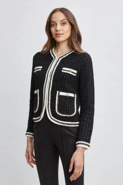 Elie Tahari Tops & Sweaters|Suiting-Contrast Cardigan Sweater