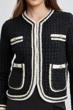 Elie Tahari Tops & Sweaters|Suiting-Contrast Cardigan Sweater