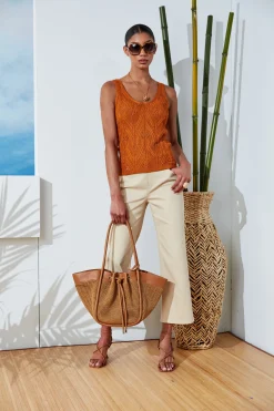 Elie Tahari Tops & Sweaters-Cotton Crochet V-Neck Sweater