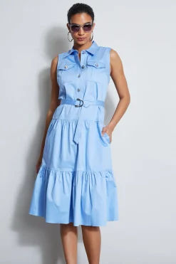 Elie Tahari Dresses & Jumpsuits|Sleeveless Dresses-Cotton Utility Dress