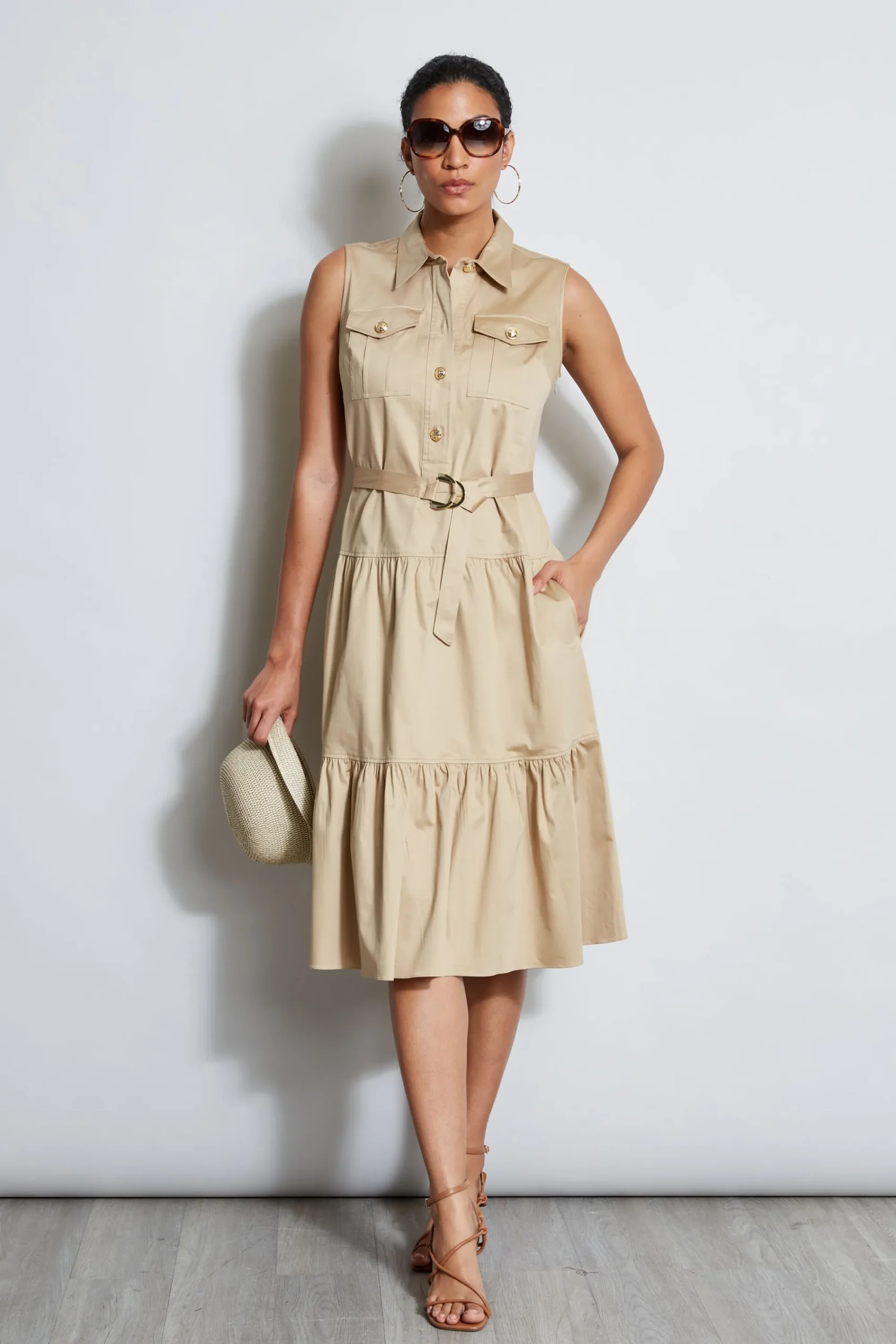 Elie Tahari Dresses & Jumpsuits|Sleeveless Dresses-Cotton Utility Dress
