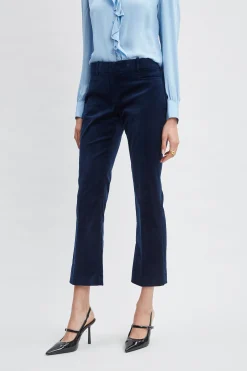 Elie Tahari Bottoms|Suiting-Cotton Velvet Flare Pant