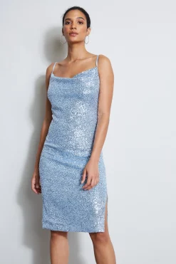 Elie Tahari Dresses & Jumpsuits|Sleeveless Dresses-Cowl Neck Sequin Dress