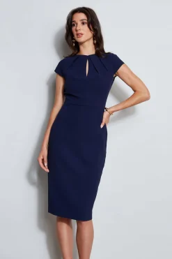 Elie Tahari Dresses & Jumpsuits|Short Sleeve Dresses-Crepe Keyhole Dart Dress