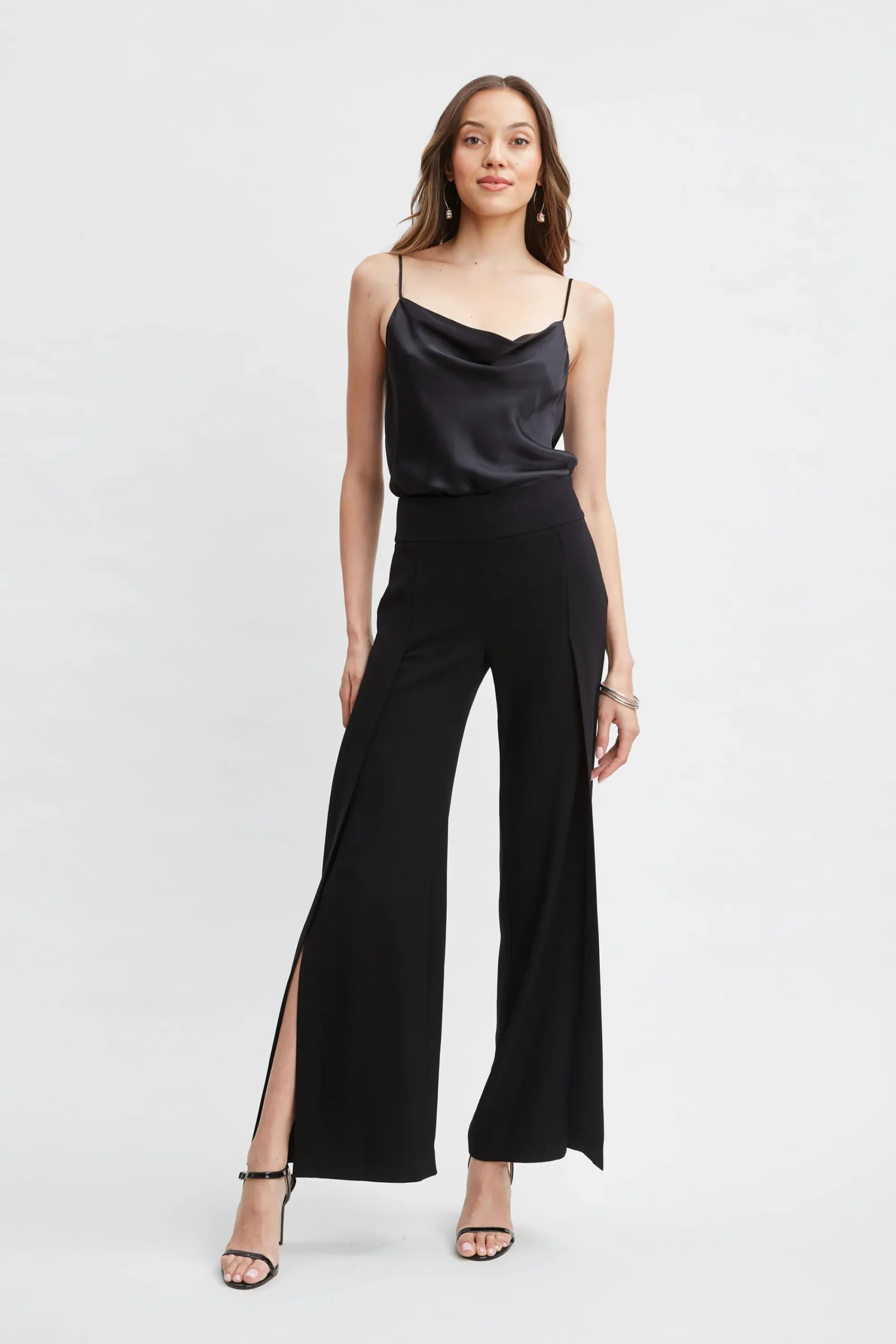 Elie Tahari Bottoms|Suiting-Crepe Overlay Slit Pant