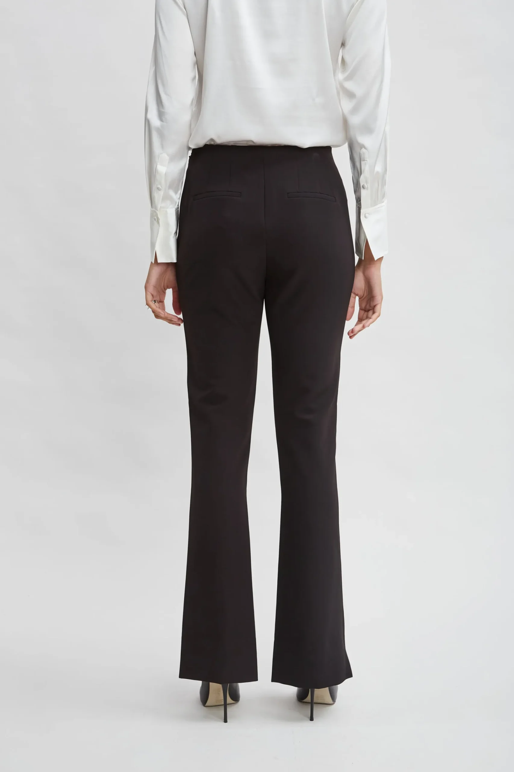 Elie Tahari Bottoms|Suiting-Crepe Seam Slit Flare Pant