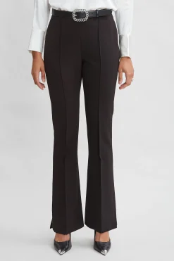 Elie Tahari Bottoms|Suiting-Crepe Seam Slit Flare Pant