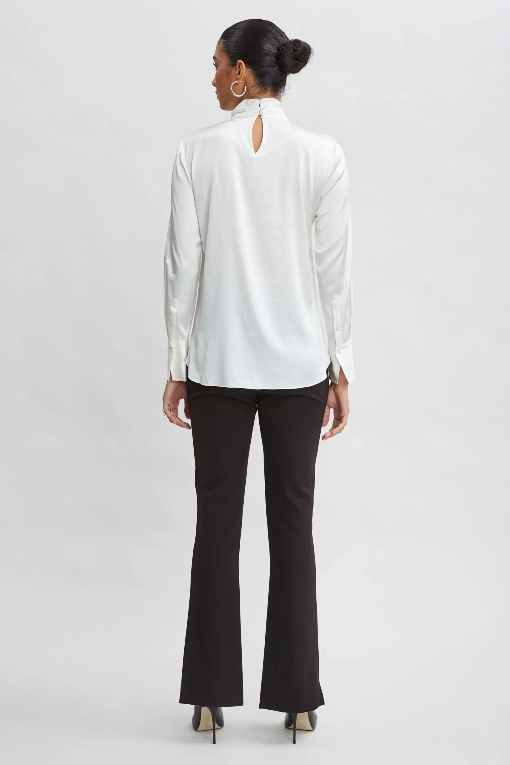 Elie Tahari Bottoms|Suiting-Crepe Seam Slit Flare Pant