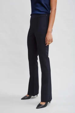 Elie Tahari Bottoms-Crepe Seam Slit Flare Pant