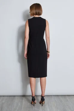 Elie Tahari Dresses & Jumpsuits|Sleeveless Dresses-Dart Neck Faux Wrap Dress
