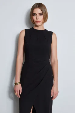 Elie Tahari Dresses & Jumpsuits|Sleeveless Dresses-Dart Neck Faux Wrap Dress