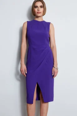 Elie Tahari Dresses & Jumpsuits|Sleeveless Dresses-Dart Neck Faux Wrap Dress