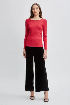 Elie Tahari Tops & Sweaters-Draped Chain Lurex Sweater
